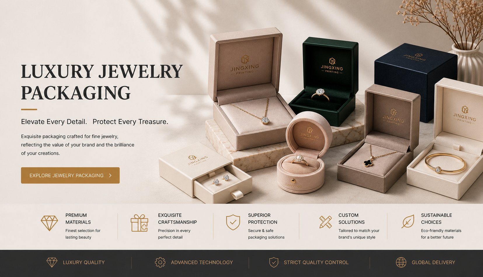 Jingxing luxury jewelry packaging banner